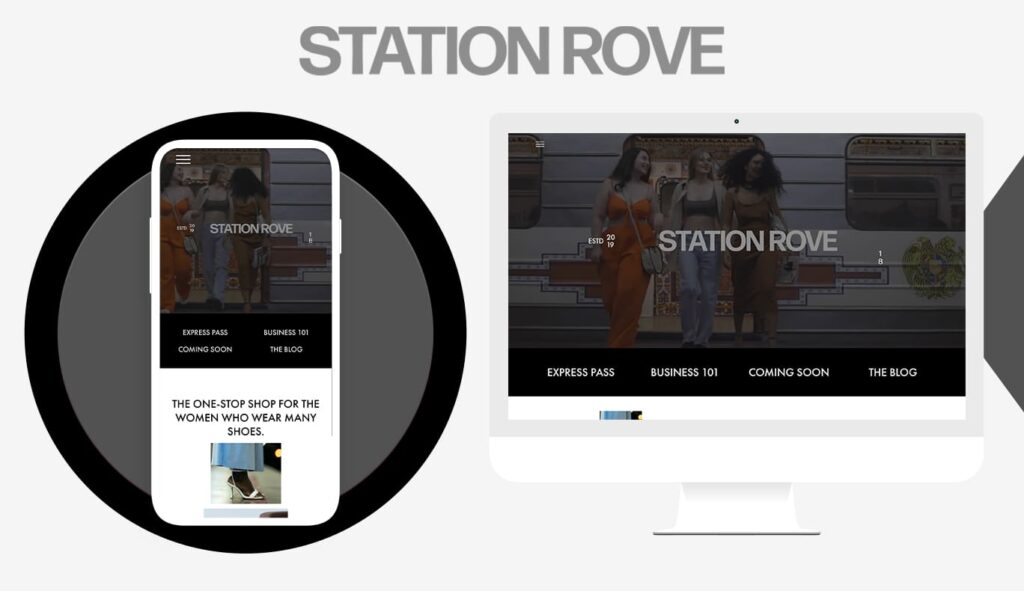 Homepage of Station Rove website shown in different screens