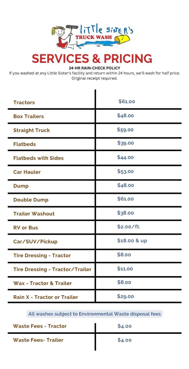 Services and pricing page of the website