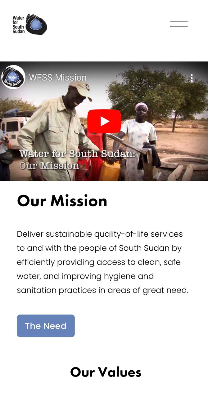 Our mission page showing the mission of the organization