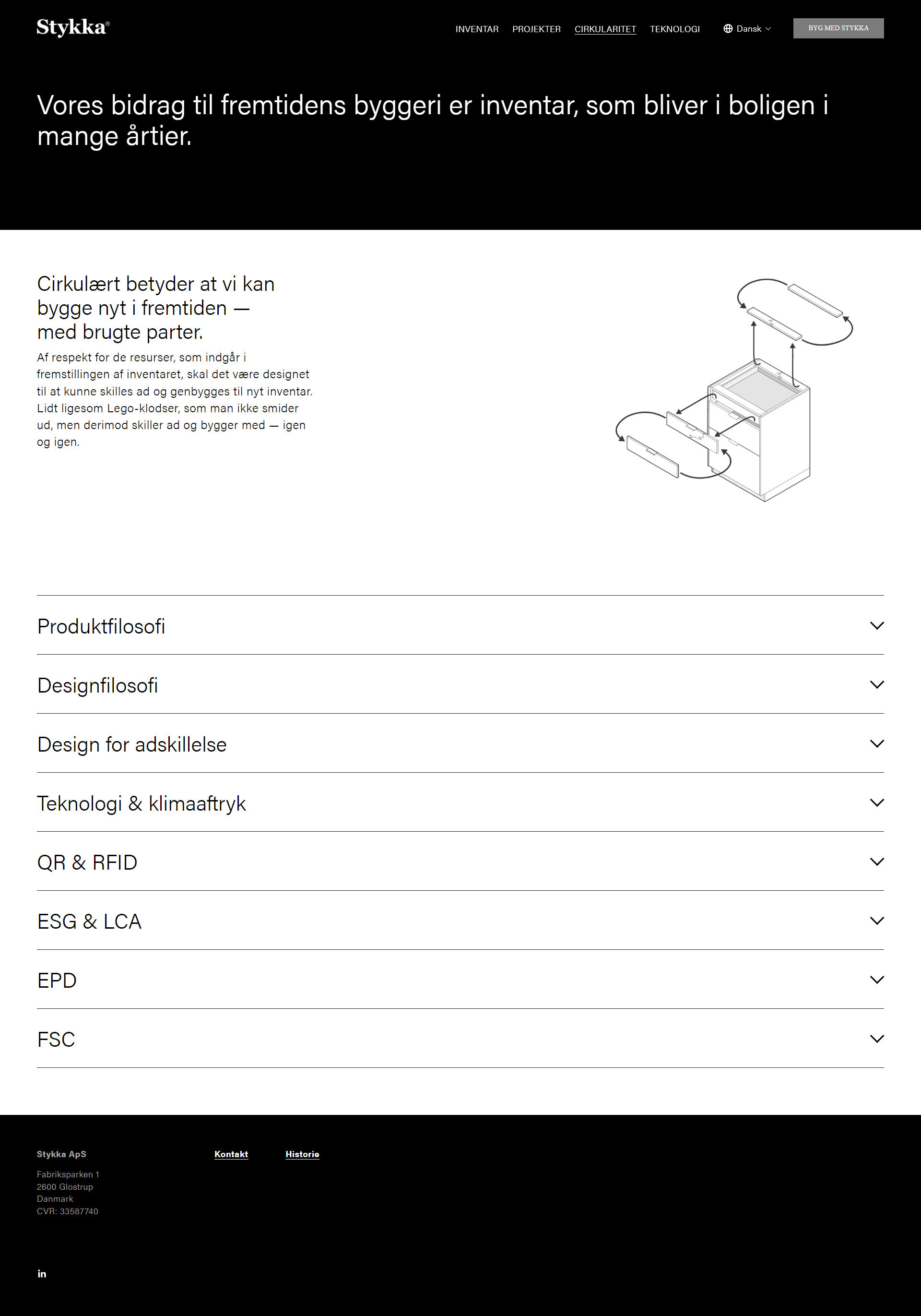 a single product and faqs section of the website